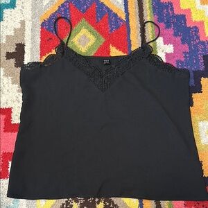 SHEIN Black Crop Camisole Relaxed Fit Tank Top